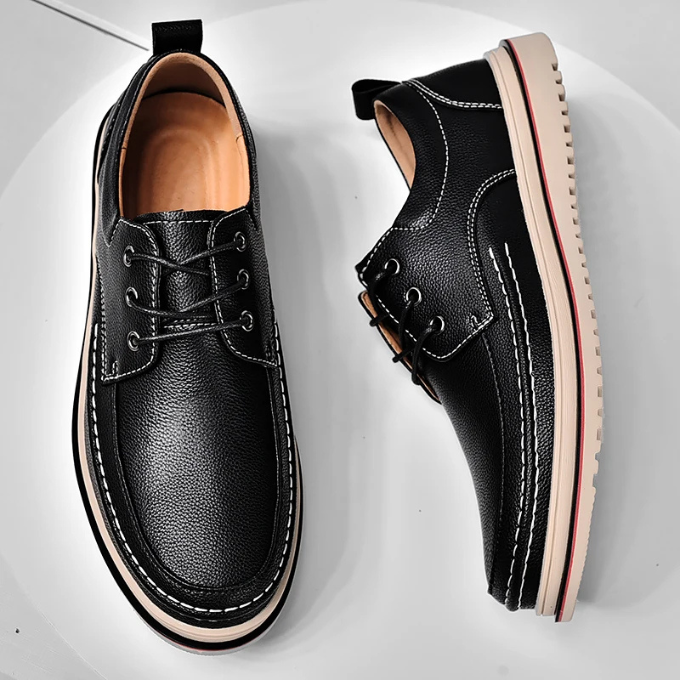 Leather Derby Shoes with Contrast Stitching