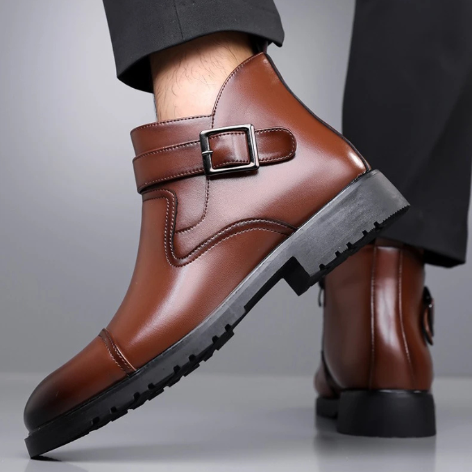 Leather Chelsea Boots with Rubber Sole