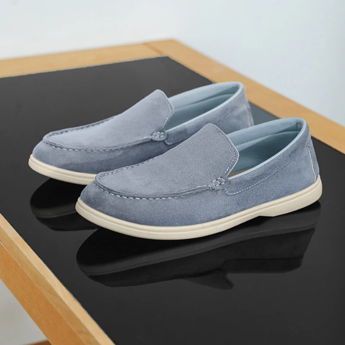 Suede Loafers with Rubber Sole