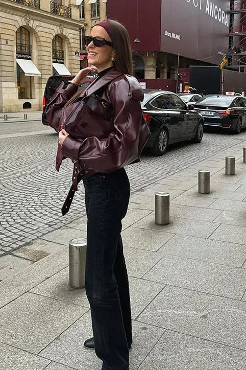 Modern British Moto Cropped Leather Jacket