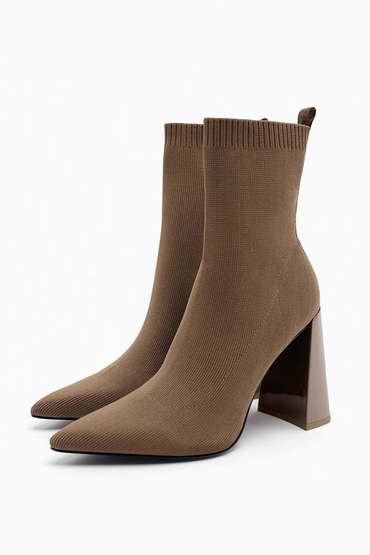 Retro Elastic Socks Ankle Boots