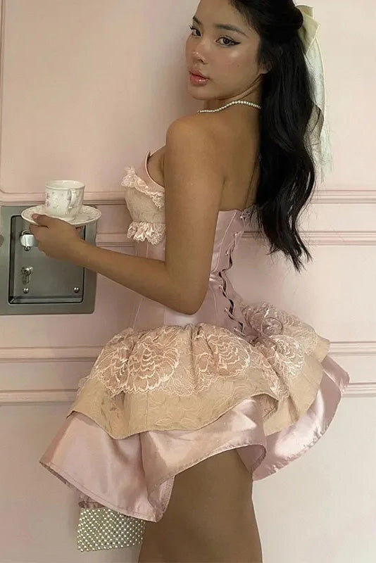 Princess Celebrity Party Mini-Length Dress
