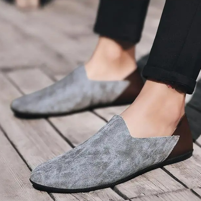Distressed Leather Loafers with Broken-In Comfort