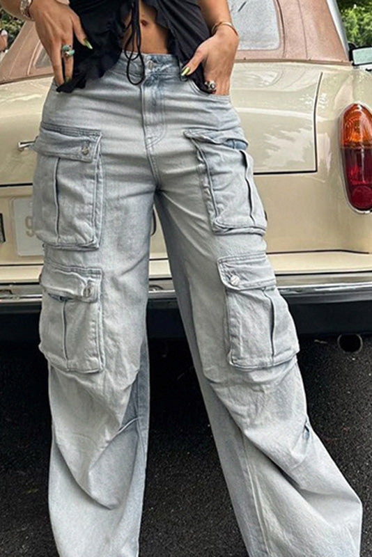 High-Waist Street Denim Jeans