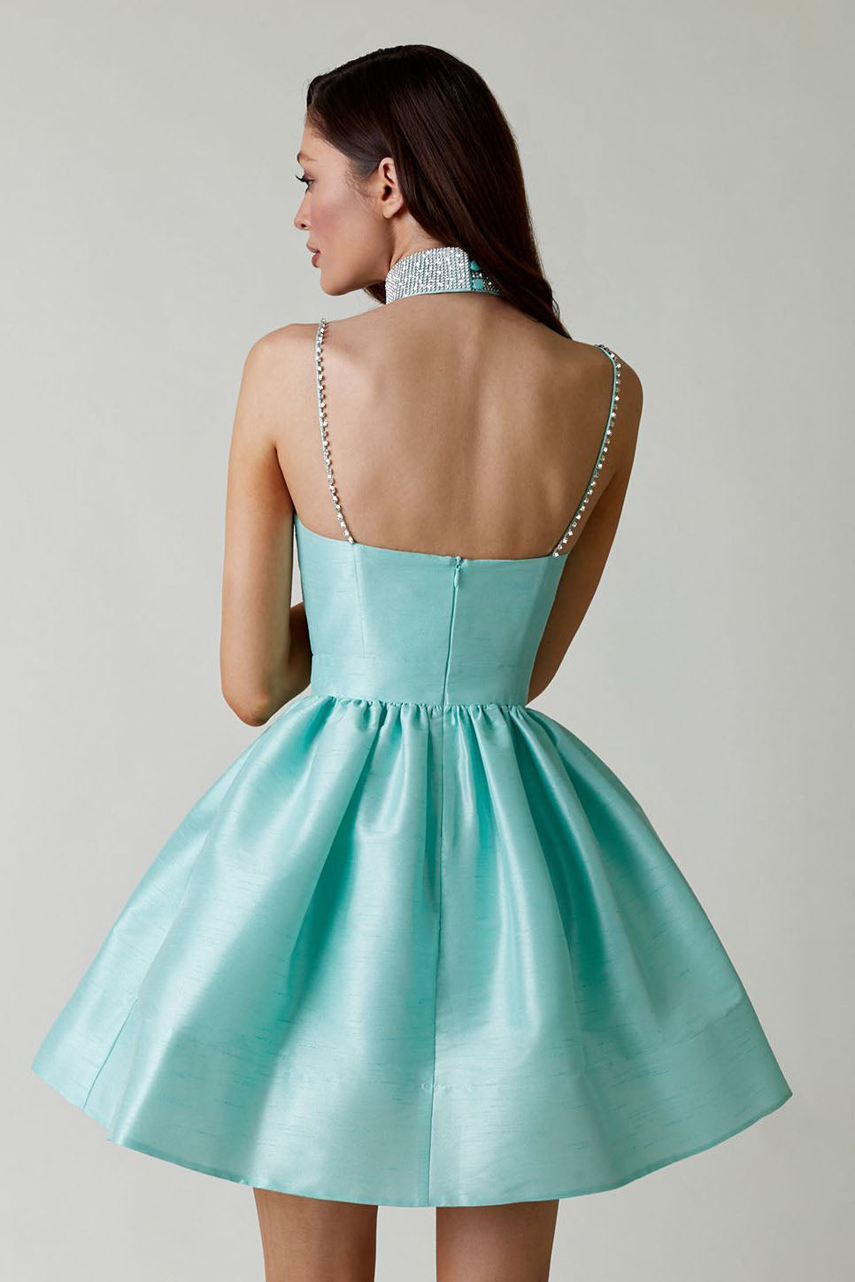 Sweet High-Waisted Ruched Fluffy Mini-Length Dress