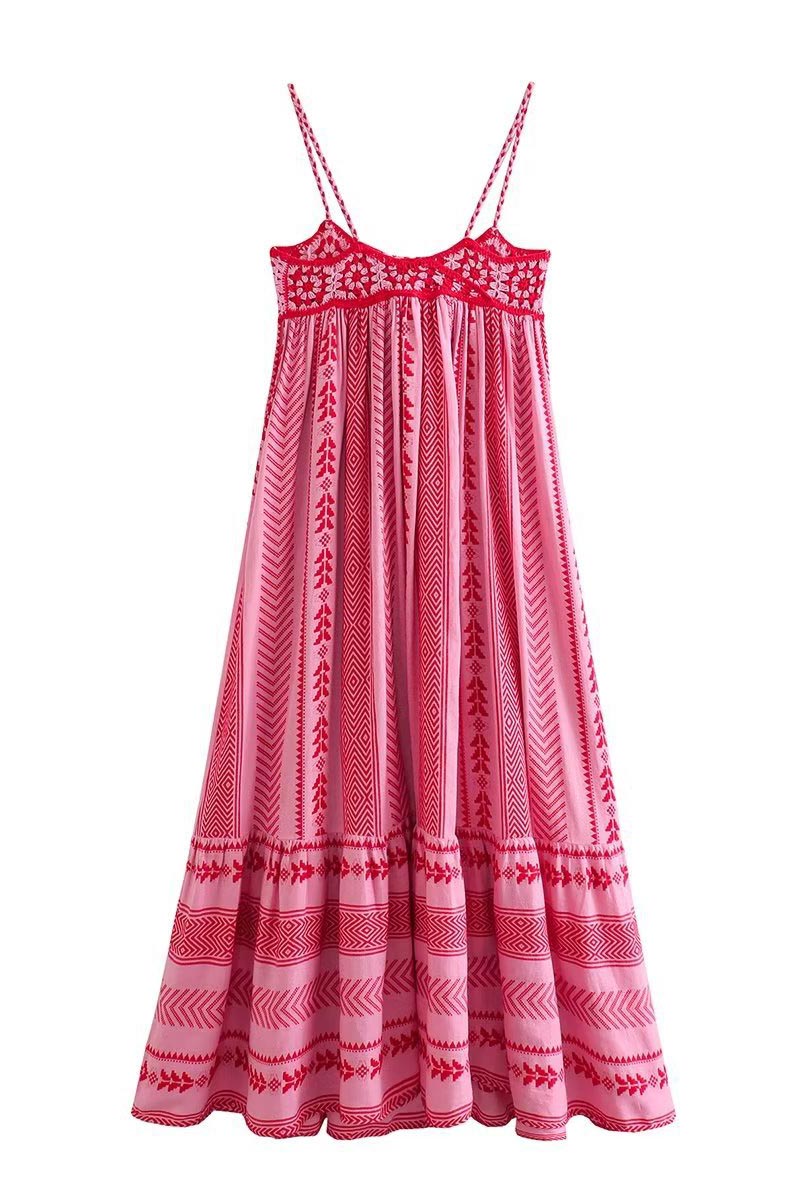 Modern Ethnic Knitted Suspender Long Skirt