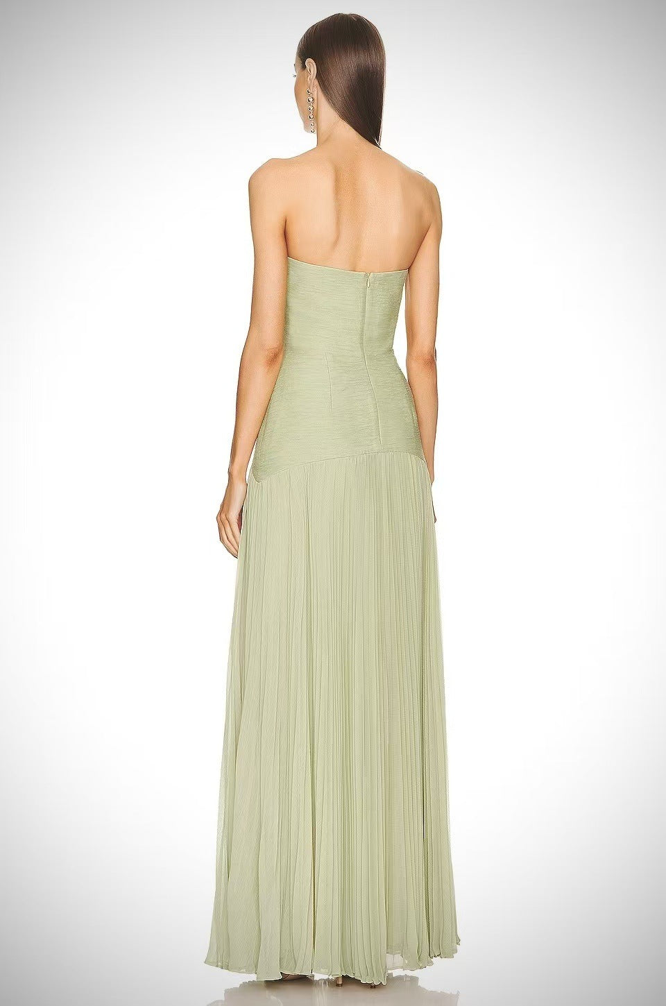 Russian Hot-Selling Solid Strapless Maxi-Length Dress