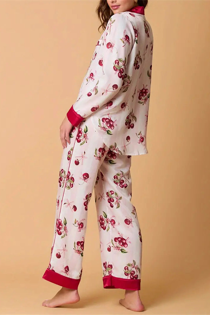 Coordinated Christmas Festive Stripe Print Pajama Set