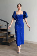 Echoes of the Past - Polka Dot Maxi-Length Dress