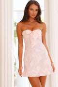 Retro Bloom Strapless Mini-Length Dress