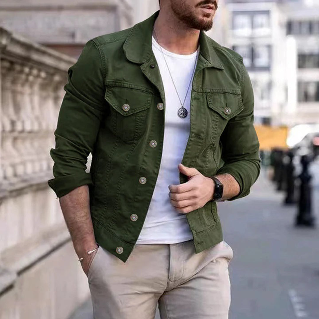 Denim Jacket with Zip Front