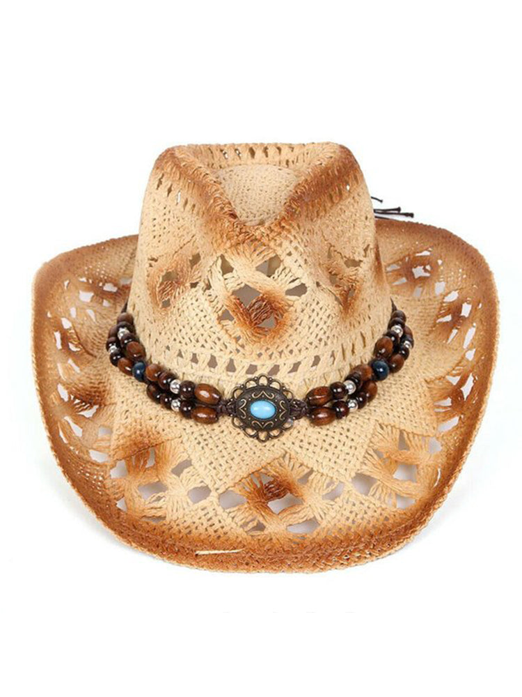 Western Retro Denim Hollow Hat