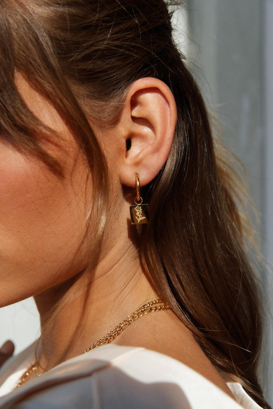 Statement 18K Gold Plated Crimson Heart Earrings Gold