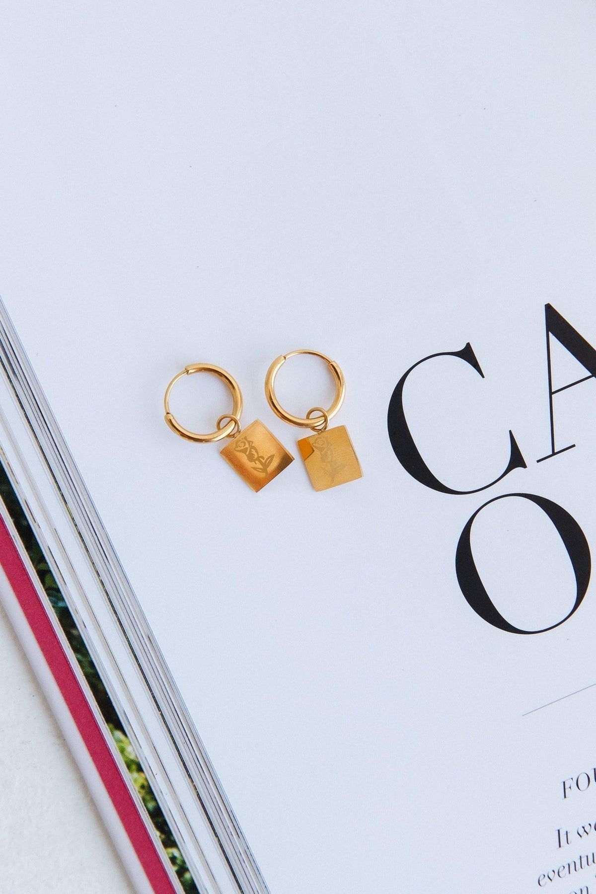 Statement 18K Gold Plated Crimson Heart Earrings Gold