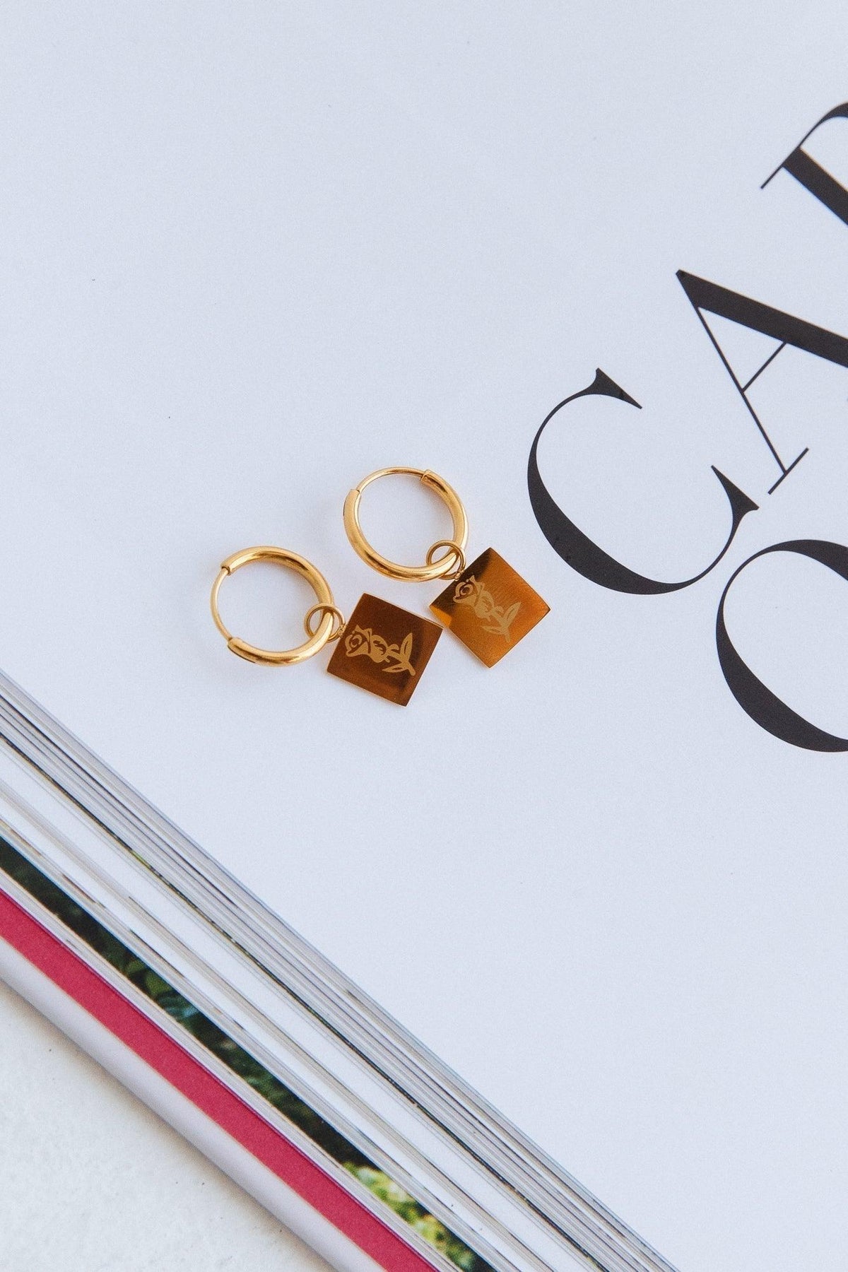 Statement 18K Gold Plated Crimson Heart Earrings Gold
