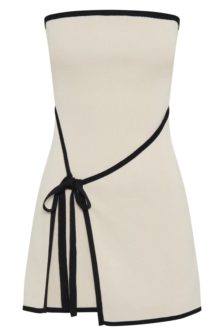 Joanna Strapless Asymmetrical Knit Mini-Length Dress