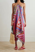 Modern Halter Neck Asymmetrical Dress