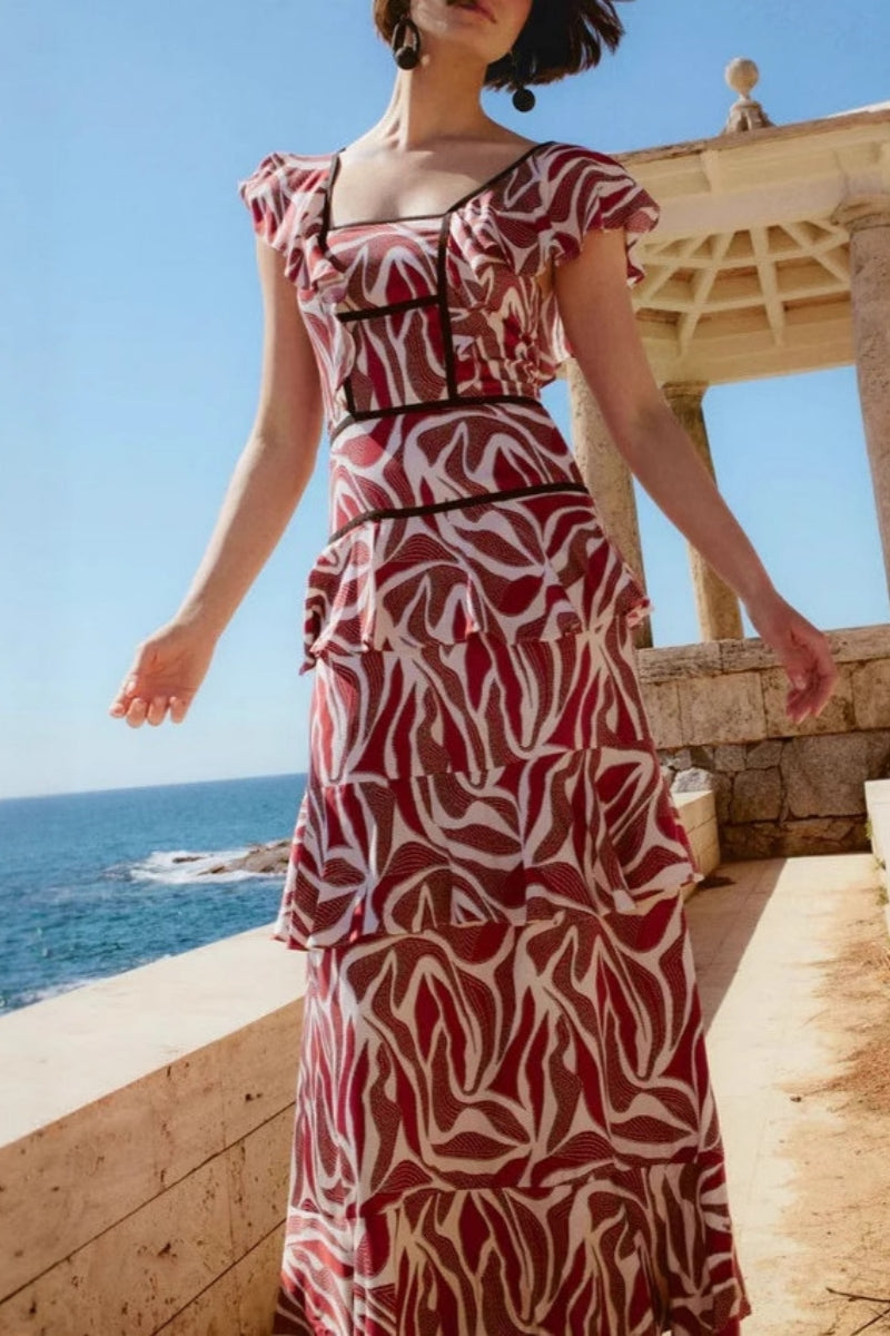 Short Sleeve Flower Dress