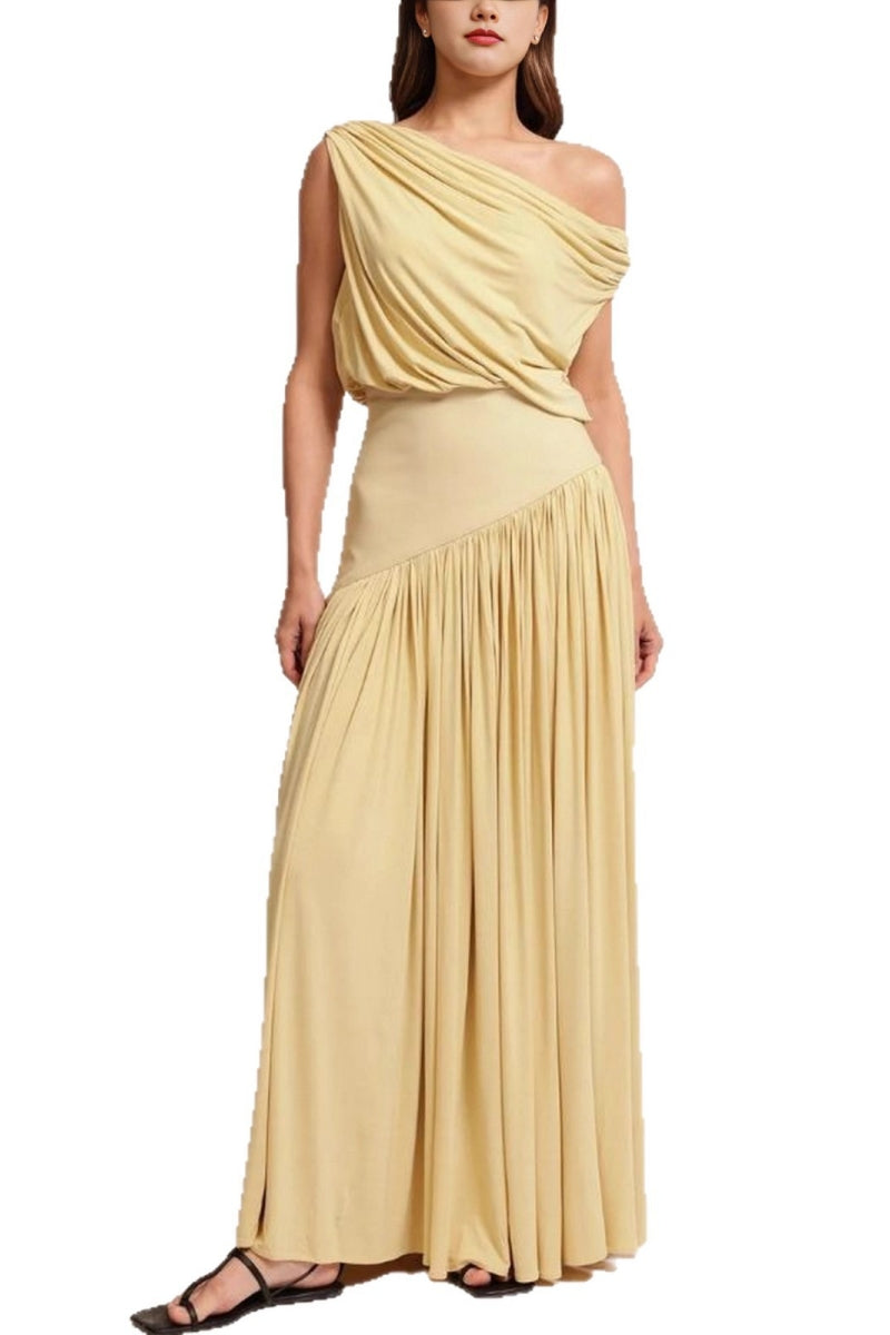 Modern Off-Shoulder Fitted Long Dress