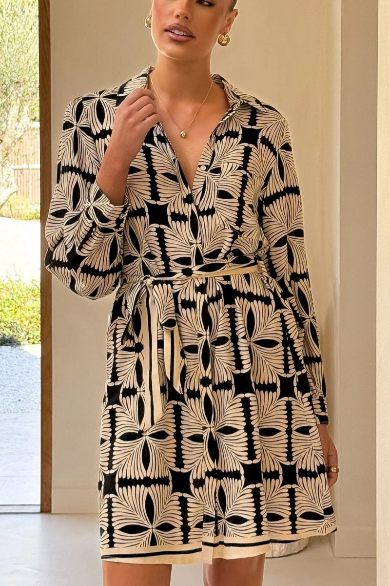 Modern Long Sleeve A-Line Resort Dress