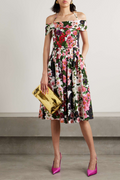 Alianora Off-Shoulder Flower Midi-Length Dress