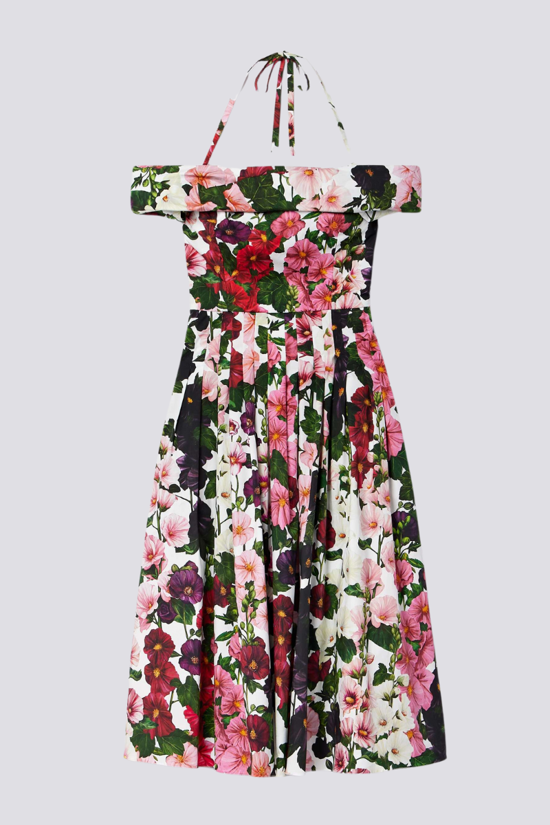 Alianora Off-Shoulder Flower Midi-Length Dress