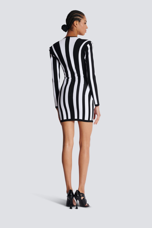 Allison Long Sleeve Striped Knit Mini-Length Dress