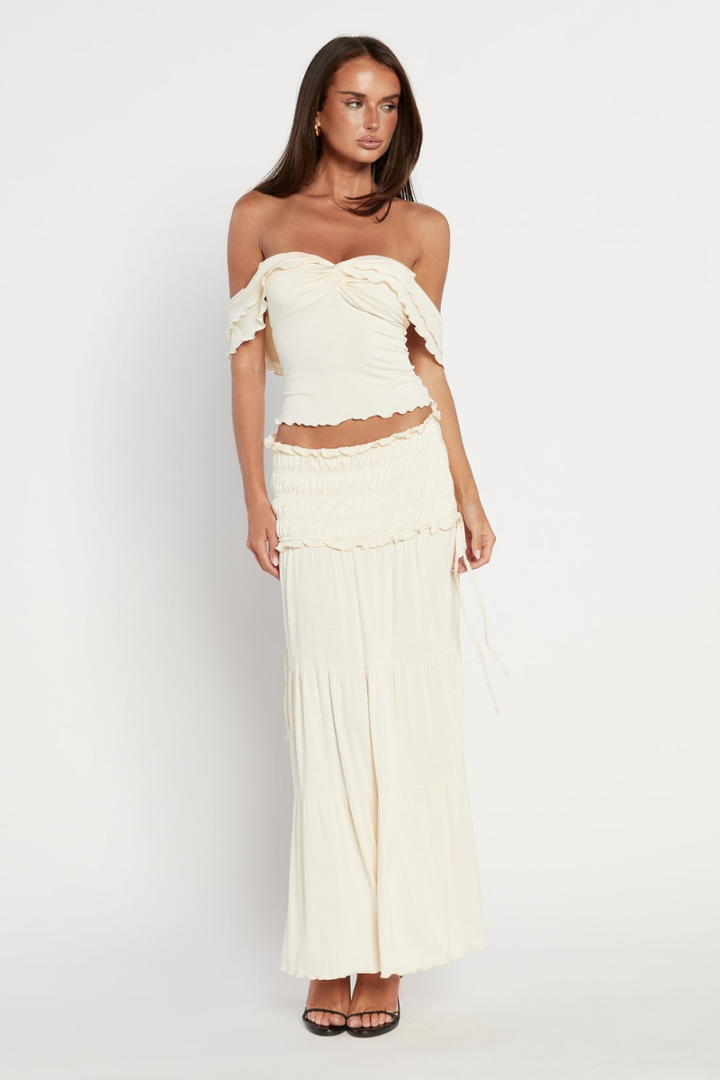 Amicie V-Neck Twist Skirt Set
