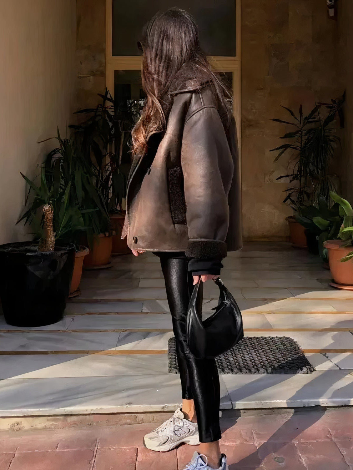 Classic Cropped Leather Jacket