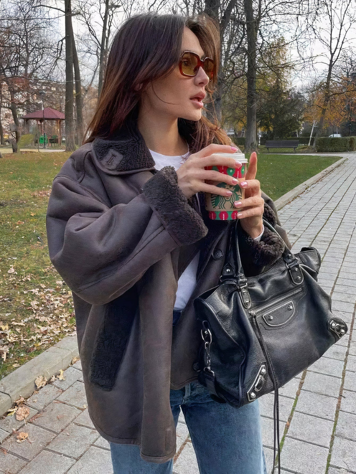 Classic Cropped Leather Jacket