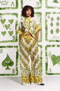 Anastasie Mid Sleeve Flower Trousers Set