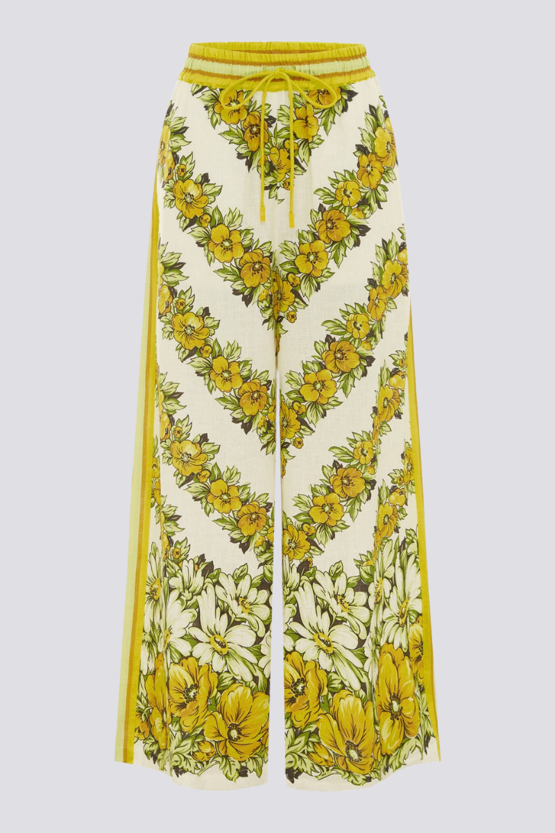 Anastasie Mid Sleeve Flower Trousers Set