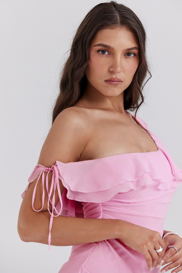 Anissa Off-Shoulder Ruffled Mini-Length Dress