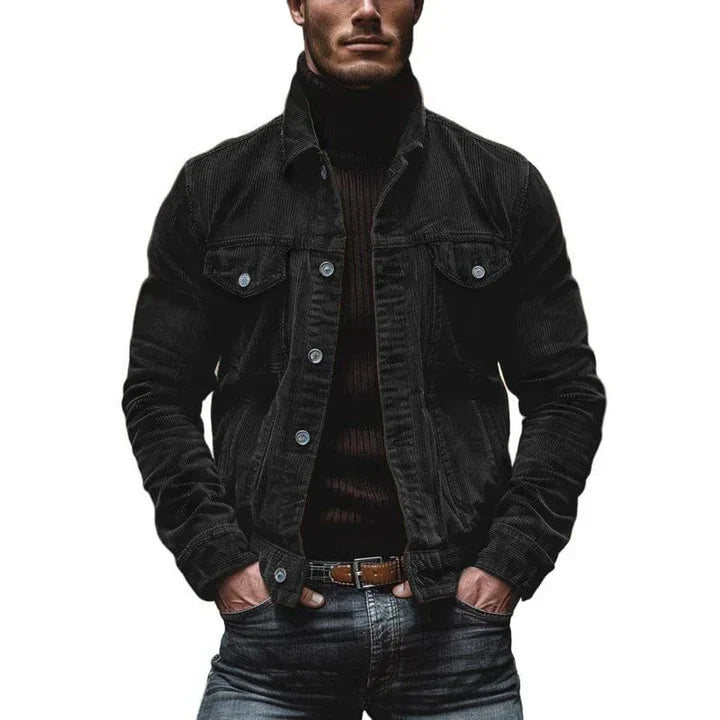 Denim Jacket with Multiple Pockets and Vintage