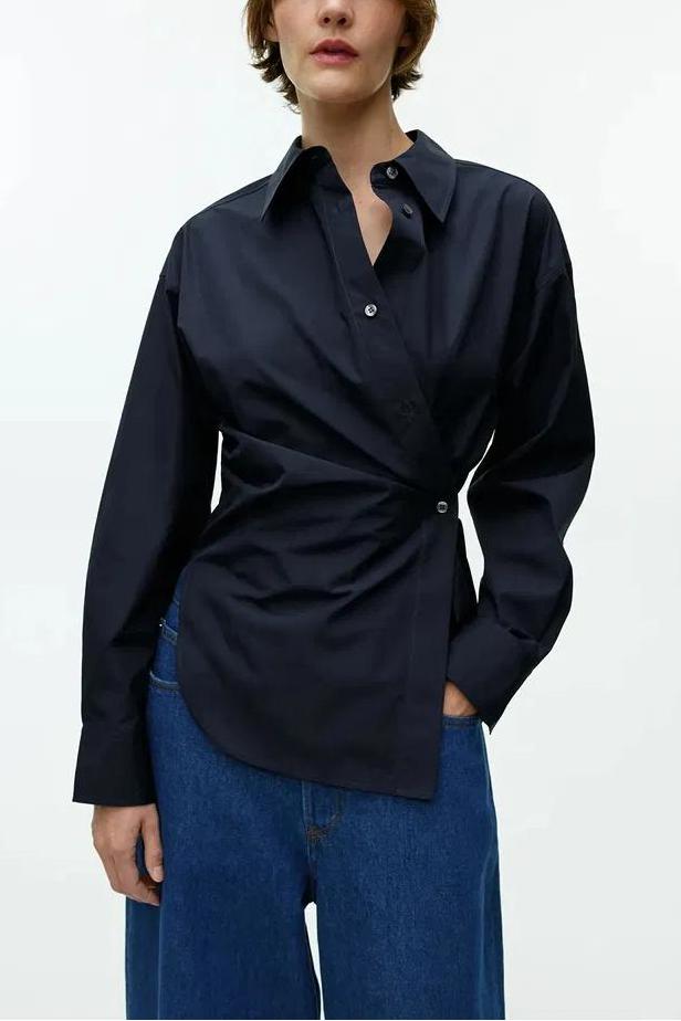 Modern Asymmetric Wrap Shirt