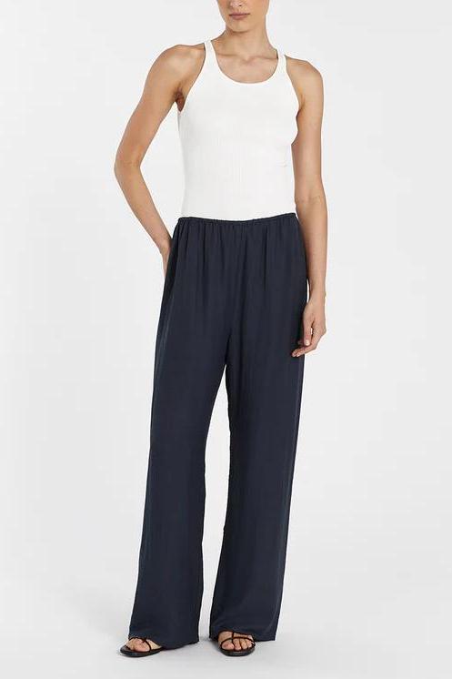 Asymmetrical Twist Detailing Top Linen Blend Trousers Set