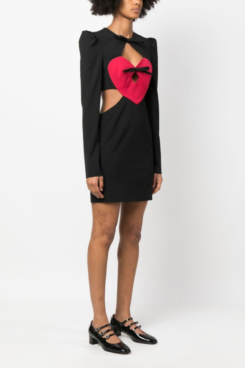 Azura Long Sleeve Bow Cut-Out Mini-Length Dress