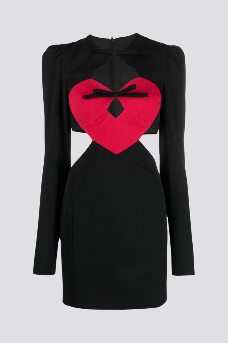Azura Long Sleeve Bow Cut-Out Mini-Length Dress