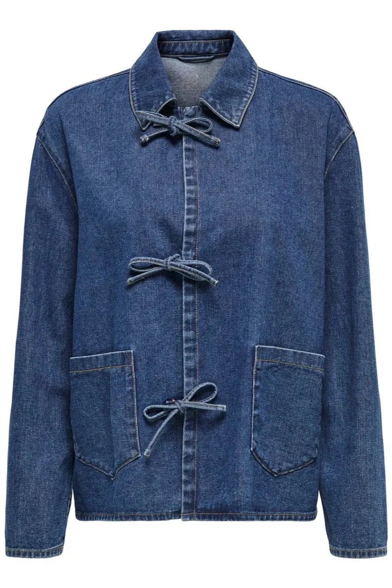 Modern Tie Dark Blue Denim Jacket