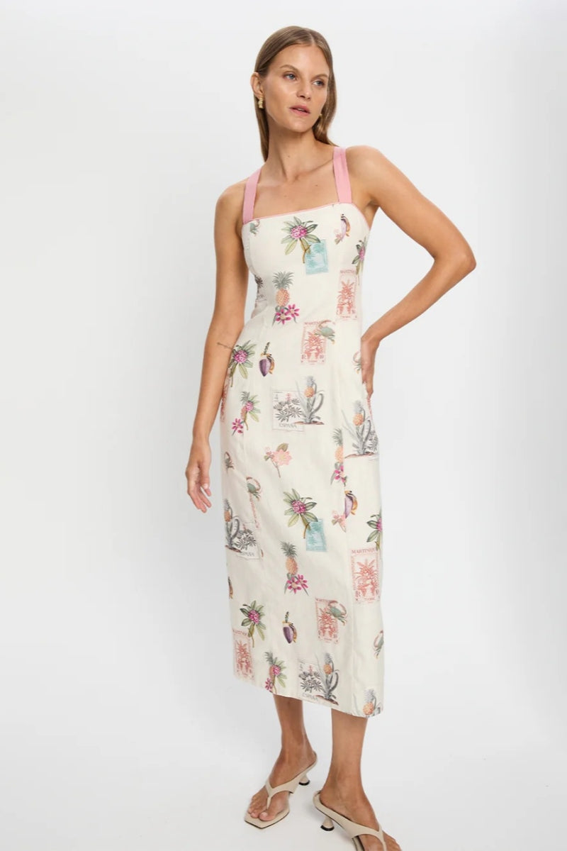 Tie-Waist Tank Midi-Length Dress