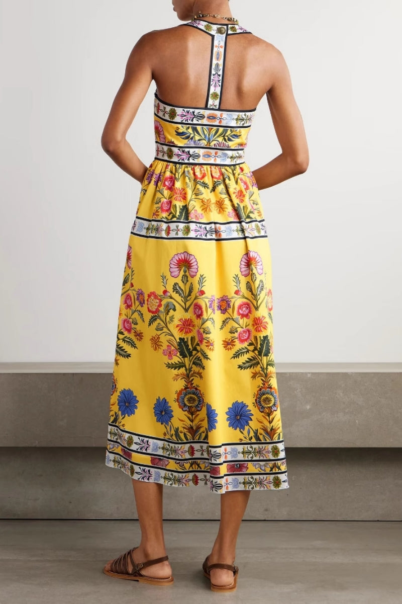 Relaxed Strapless Midi-Length Dress