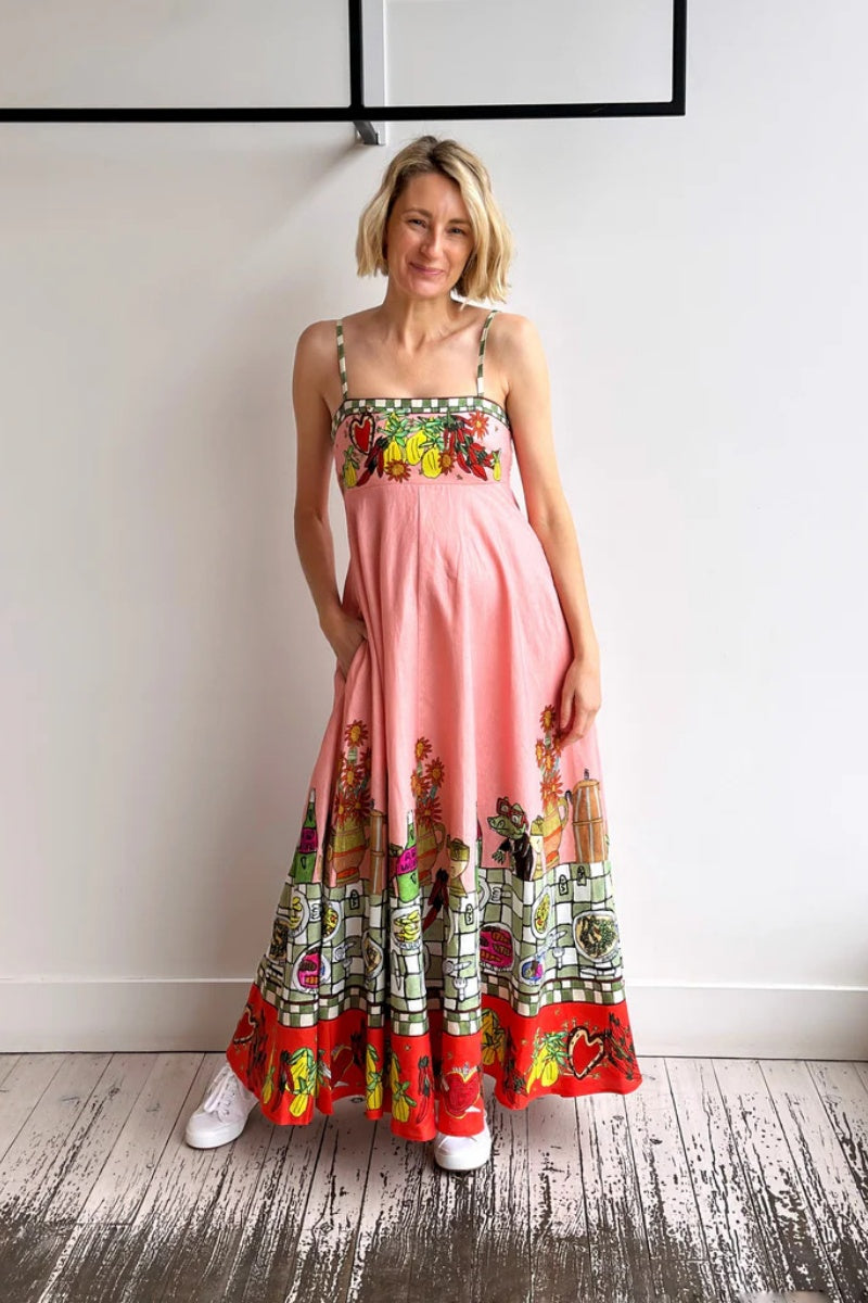 Modern Sexy Linen Print Dress