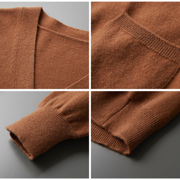 Warm Knit Cardigan with Multiple Pockets