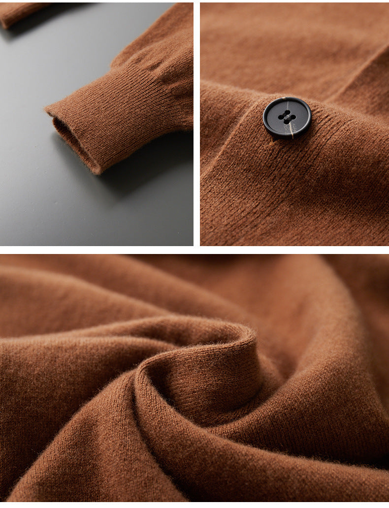 Warm Knit Cardigan with Multiple Pockets
