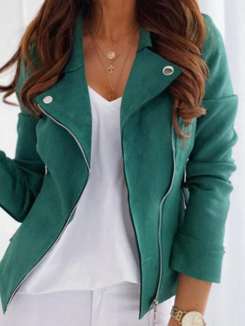 Summer Jacket in Faux Leather with a Suede Look
