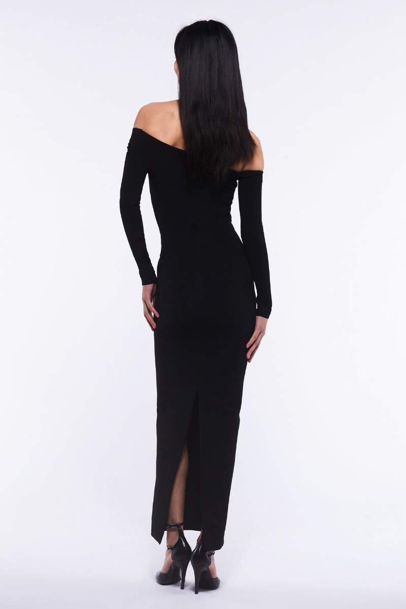 Blandine Off-Shoulder Flower Maxi-Length Dress