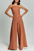 Modern Brown Halter Jumpsuit Radiante