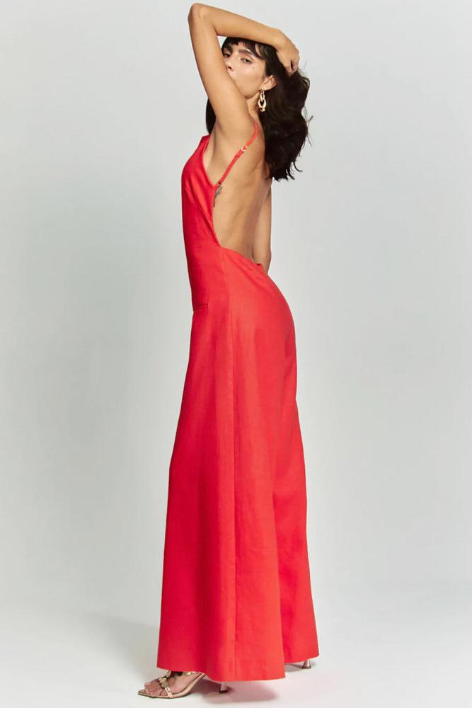 Modern Brown Halter Jumpsuit Radiante