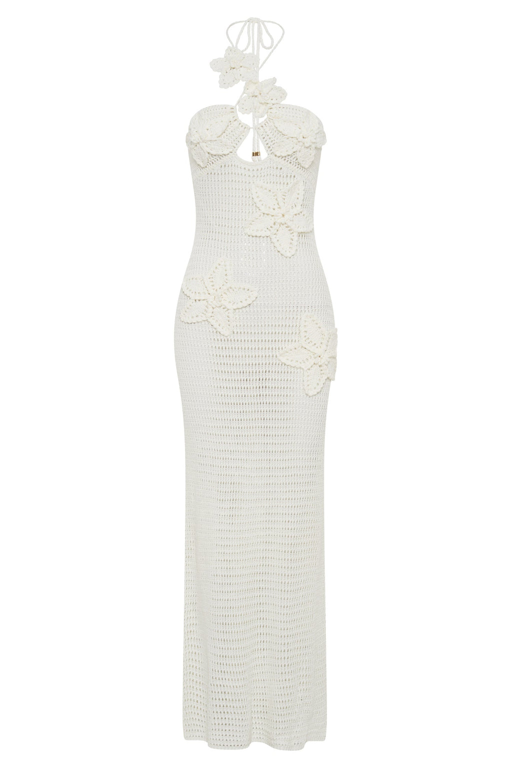 Beverly Flower Applique Crochet Maxi-Length Dress