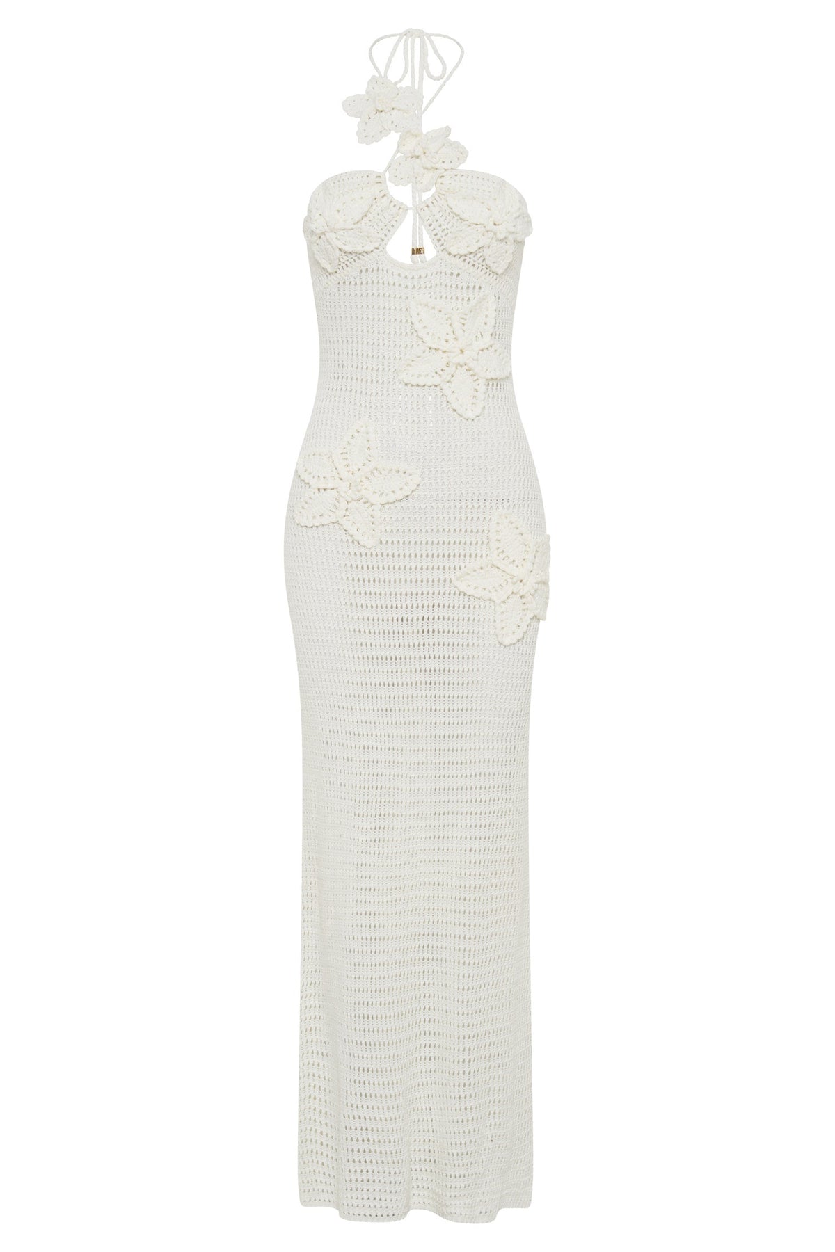 Beverly Flower Applique Crochet Maxi-Length Dress